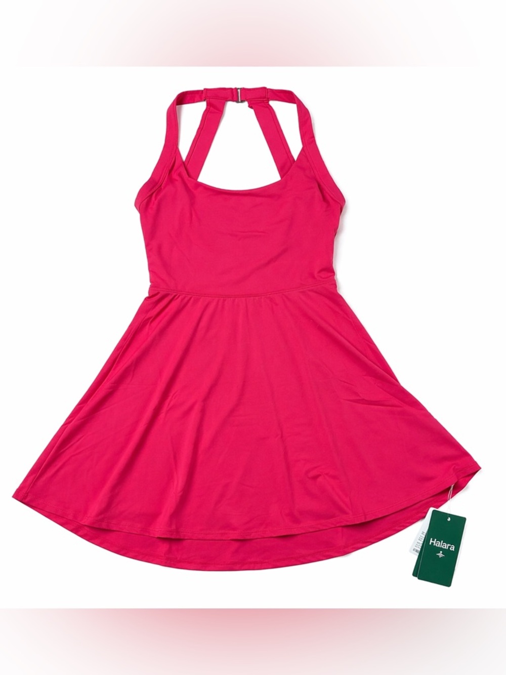 Halara SoftlyZero Airy Backless Active Dress Red (Salsa) Pocket Built-in Shorts